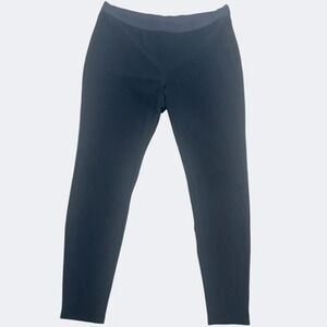 Eileen Fisher Pants Womens Large Black Rib Knit Pull On Ankle Stretch Leggings
